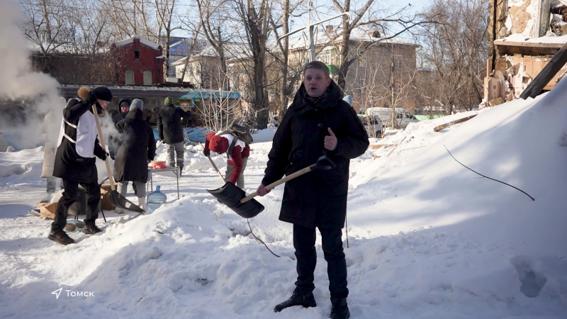 Томичи вышли на снежный субботник. Томское время | Телеканал