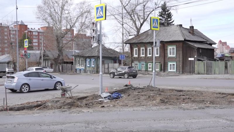 Перекрёсток у вокзала Томск-2 заброшен подрядчиками. Томское время | Телеканал